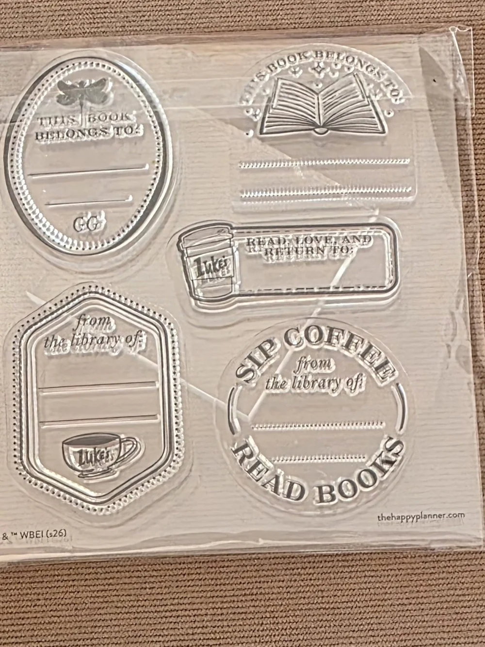 Gilmore Girls Clear Acrylic Book & Coffee Themed Stamp Set - Transparent